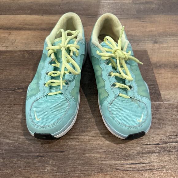 Nike Flex Trainer 2 Aqua Volt 7.5 Walking Running Cross Training Gym READ - Picture 2 of 12
